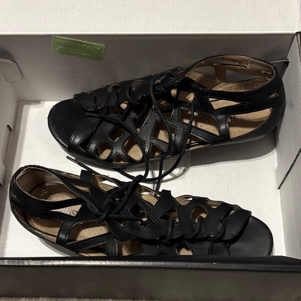 Black Women's Lace-Up Sandals